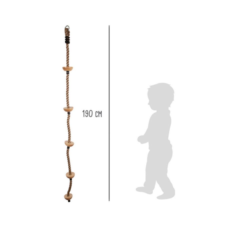 Corde à grimper avec marche en bois