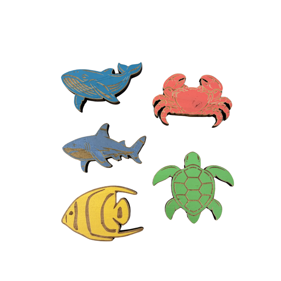 Lot de magnets en bois